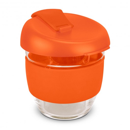 Orange 250mL Borosilicate Glass Cups